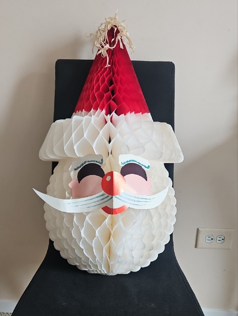 Vintage RARE Honeycomb Santa